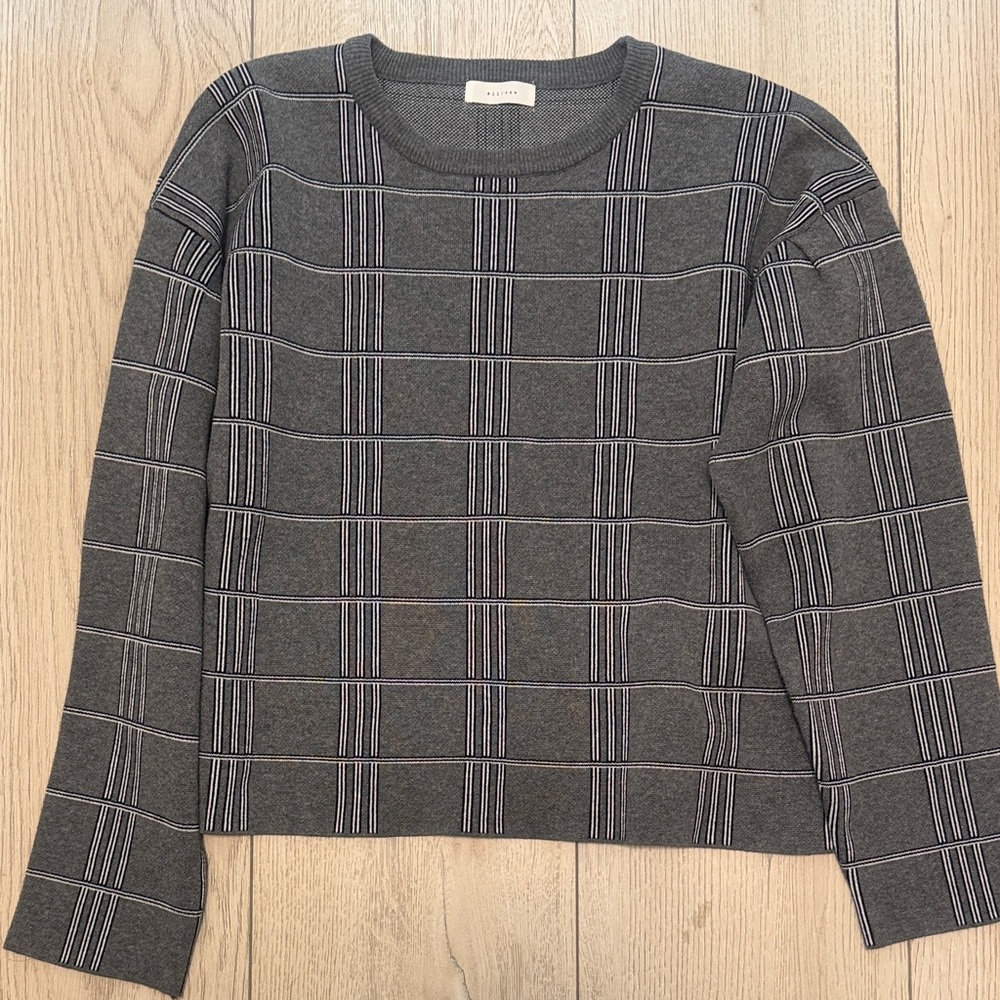 Gray Plaid Women's Sweater